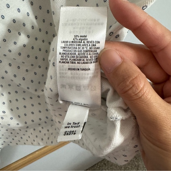 White and Black Patterned Polo Shirt - Picture 5 of 9